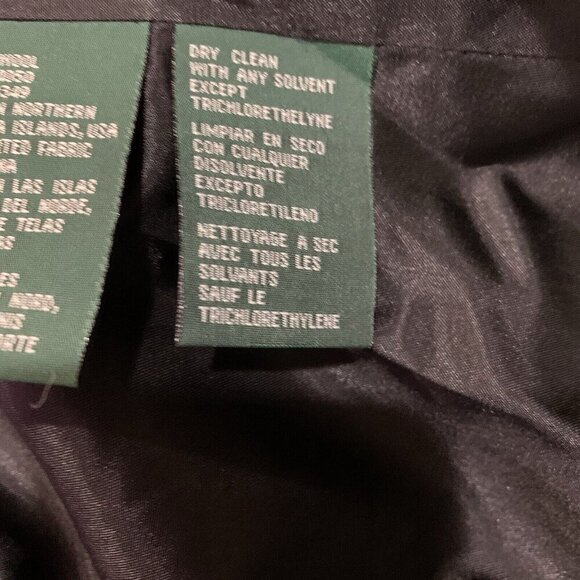 Lauren Ralph Lauren Womens 10 Single Breasted Long Jacket Black Gray Wool Tweed - Picture 14 of 15